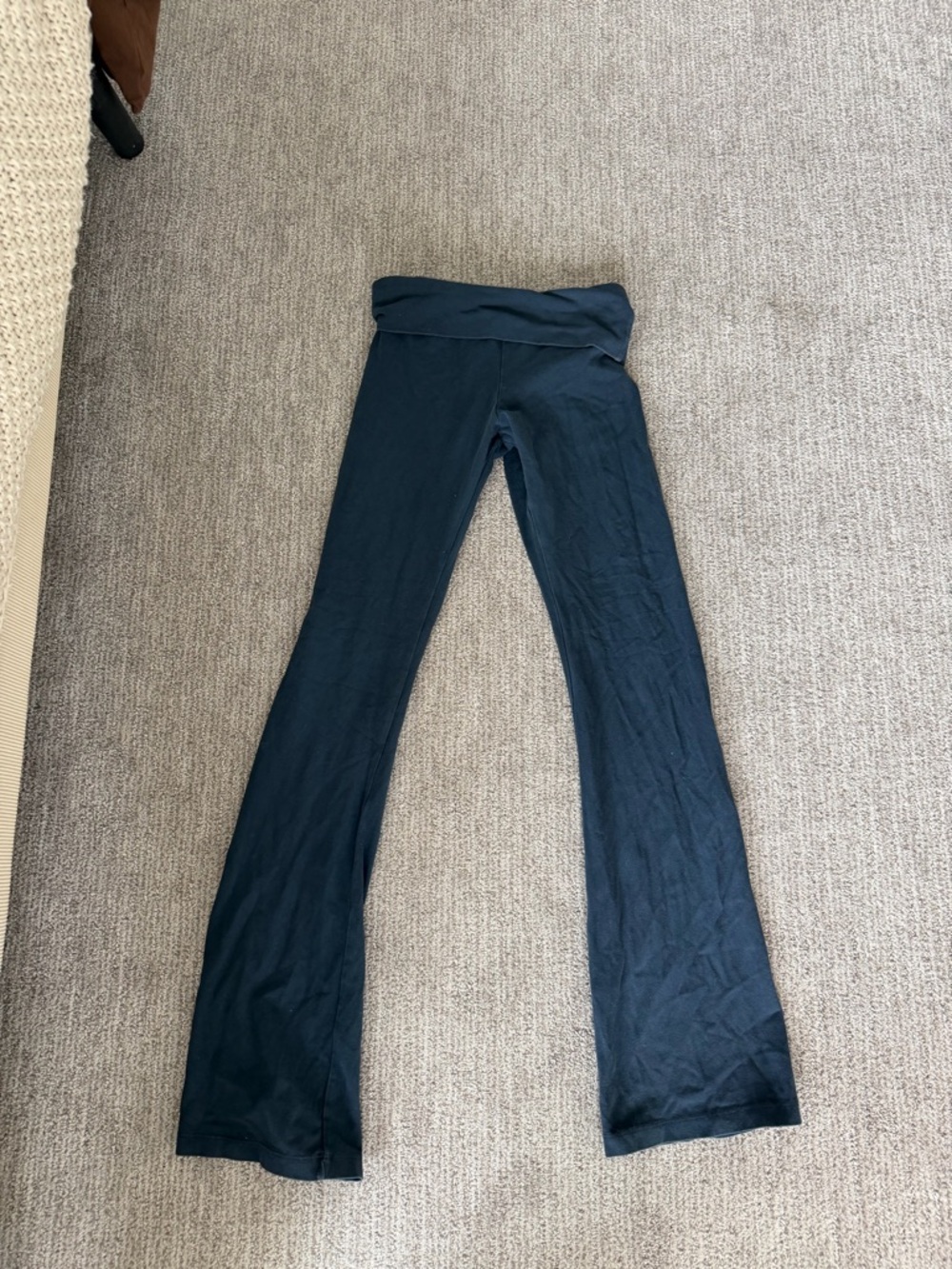 Brandy Melville Navy Fold-Over Waist Yoga Pants